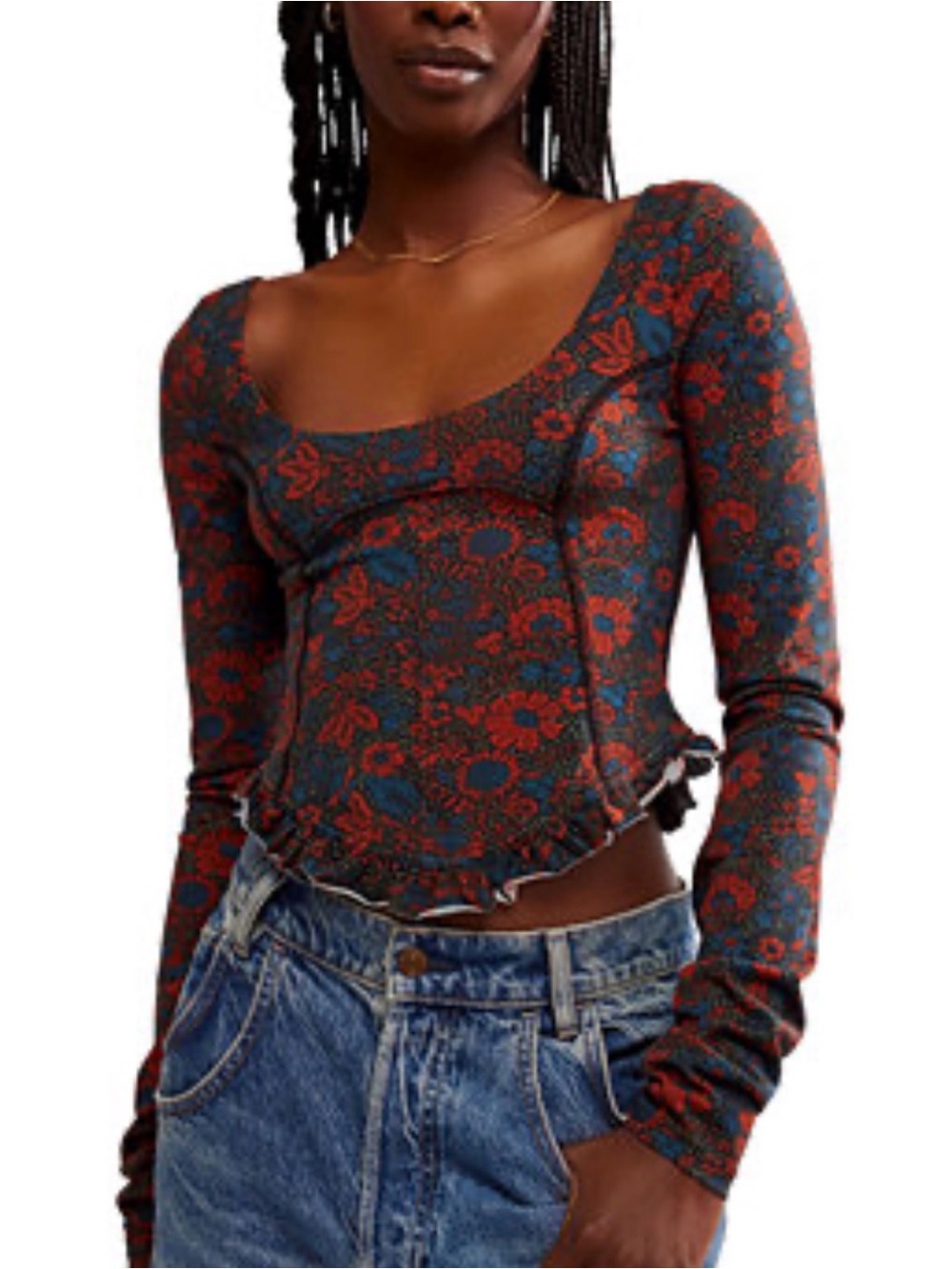 Free People Melanie printed top size xs